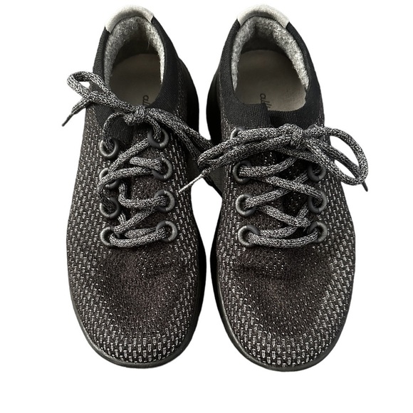 ALLBIRDS Tree Dashers Black White Wool Running Sneakers 9 - Picture 1 of 6